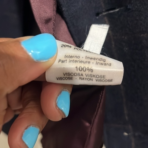 Vintage Giovanotti E Signorine Navy Blue with Burgundy Stripes Size 48 Men’s - Picture 4 of 6